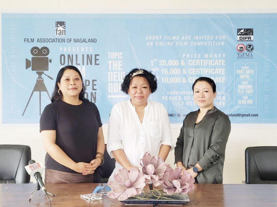 FAN officials with DIPR official during press conference in Kohima on October 11. (Morung Photo)